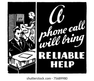 Reliable Help - Retro Ad Art Banner