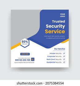 Reliable Home Security Service Social Media Post Trusted Security Service Web Banner Or Square Flyer Template Design