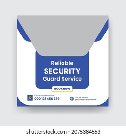Reliable Home Security Service Social Media Post Trusted Security Service Web Banner Or Square Flyer Template Design