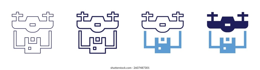 Reliable delivery​ icon in 4 different styles. Thin Line, Line, Bold Line, Duotone. Duotone style. Editable stroke.
