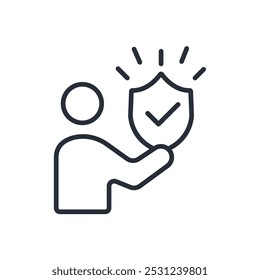 zuverlässiges Symbol. vector.Editable stroke.linear style Zeichen zur Verwendung Web-Design, logo.Symbol-Illustration.