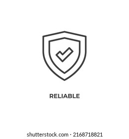 icono de línea confiable. signo de estilo lineal para concepto móvil y diseño web. Icono de vector de contorno. Símbolo, ilustración del logotipo. Gráficos vectoriales