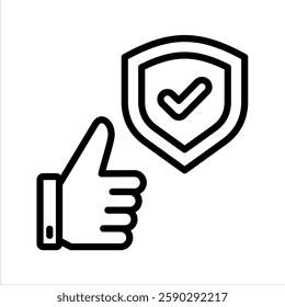 Reliable Line Vector Illustration On White Background.