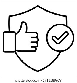 Ilustración vectorial de iconos de contorno fiable