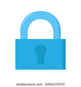 Reliable padlock icon. Storage conditions for medicines, medical stroked cartoon element for modern and retro design. Simple color vector pictogram isolated on white background