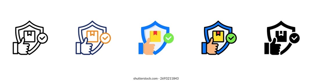 Ícone de produto confiável Ilustração de vetor de vários estilos