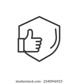 Reliable stroke icon in black