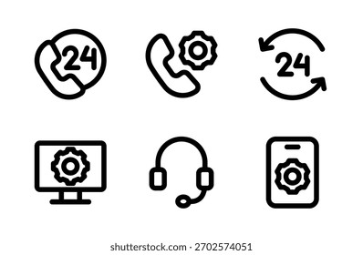Reliable Support Icon Set for Modern Customer Assistance Symbols and Professional Help Service Visual Communication Resources
