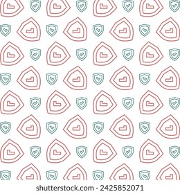 Reliable symbol trendy repeating pattern green brown vector illustration background