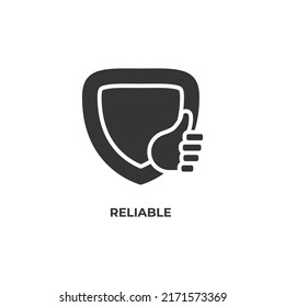 reliable vector icon. filled flat sign for mobile concept and web design. Symbol, logo illustration. Vector graphics