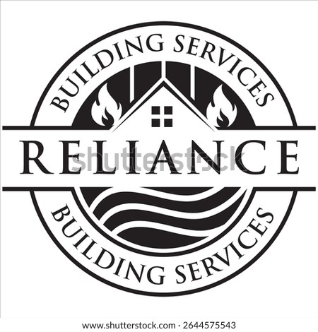 The Reliance Building Services logo features bold, classic serif lettering arranged in a semi-circle, emphasizing trust, professionalism, and strength—perfect for a reliable construction or service br