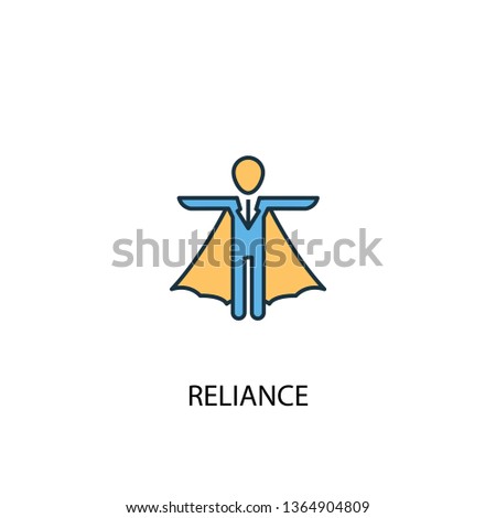 reliance concept 2 colored line icon. Simple yellow and blue element illustration. reliance concept outline symbol design
