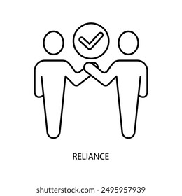 Reliance Concept Line-Symbol. Einfache Elementdarstellung. Entwurf des Reliance-Konzeptkontextsymbols.