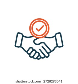 Contorno de iconos de confianza y estilo plano, fondo transparente