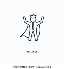 reliance outline icon. Simple linear element illustration. Isolated line reliance icon on white background. Thin stroke sign can be used for web, mobile and UI.