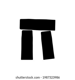 Relic stone icon flat design vector black color isolated.stonehenge icon. ancient stone icon.ancient landmark or building icon.