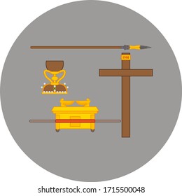 relics of christianity, illustration for web and mobile design.