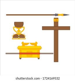 relics of christianity, illustration for web and mobile design.