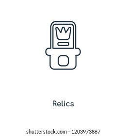 Relics concept line icon. Linear Relics concept outline symbol design. This simple element illustration can be used for web and mobile UI/UX.