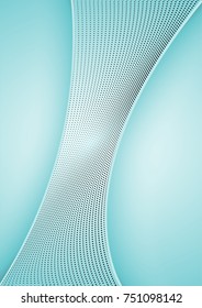 Relief azure dotted background. Abstraction orange dotted strip. Vector illustration