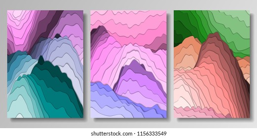Relief design covers. Corresponds to the size of the poster, cover, postcard for business and advertising design. Vector illustration