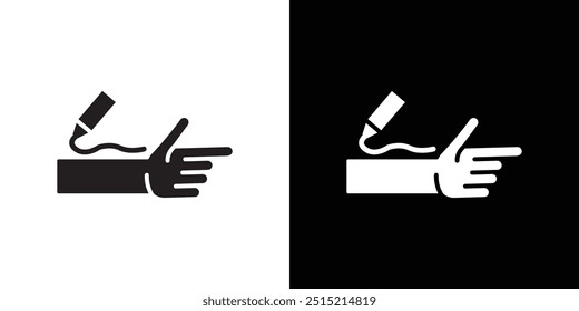 relief gel on arm icon Thin line flat illustration