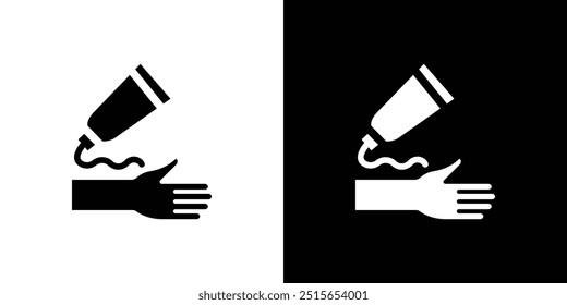 relief gel on arm icon logo set vector