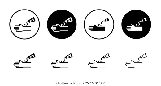 relief gel on arm icon Vector logo set flat