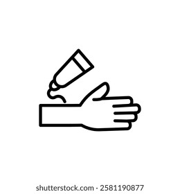 relief gel on arm icon Thin line art isolated