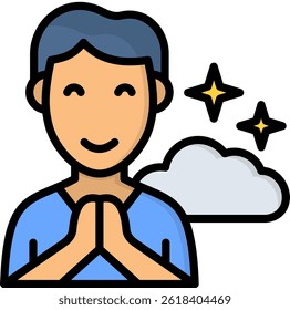 Relief Icon Lineal Color Vector Illustration