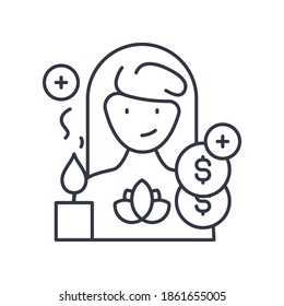 Relief icon, linear isolated illustration, thin line vector, web design sign, outline concept symbol with editable stroke on white background.