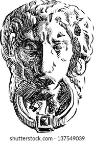 relief of a lion's head