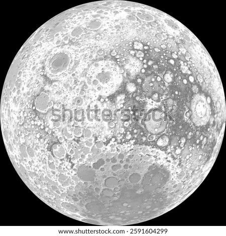 Relief map of the far invisible side of the Moon