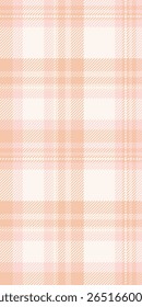 Relief pattern texture seamless, rural background tartan fabric. Close up check vector plaid textile in light and sea shell colors palette.
