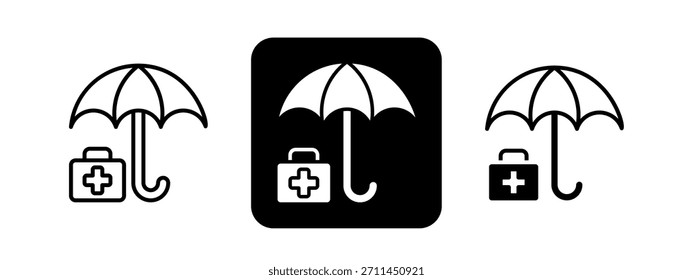 Relief Solid color and black line drawing vector illustration set
