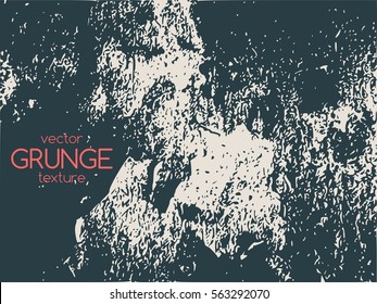 Relief stone surface texture. Old concrete wall. Monochrome image. Grunge distress texture.Vector template.
