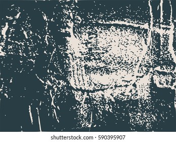Relief stone surface texture. Old concrete wall. Monochrome image. Grunge distress texture. Vector template.