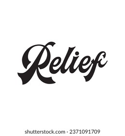 relief text on white background.