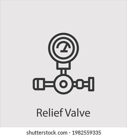 relief valve icon vector icon.Editable stroke.linear style sign for use web design and mobile apps,logo.Symbol illustration.Pixel vector graphics - Vector