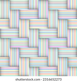 Relief weaving pattern. Seamless geometric art deco design background. Vector image