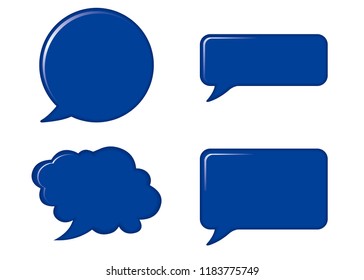 Relief-like three-dimensional, balloon illustration, cartoon, lines,Color blue