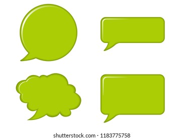 Relief-like three-dimensional, balloon illustration, cartoon, lines,Color yellow green