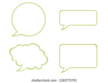 Relief-like three-dimensional, balloon illustration, cartoon, lines,Color yellow green