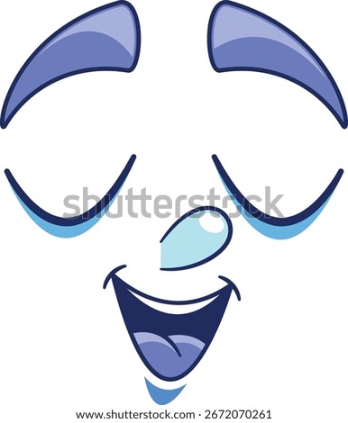 Relieved emoji face vector illustration