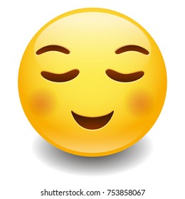 Relieved Expression Emoji Smiley Face Vector Design Art