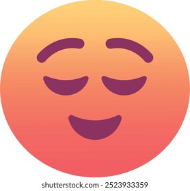 Icono de emoji de cara aliviado. Colores de moda, elemento popular para las redes sociales y diseños digitales. Emoticon, elemento aislado.