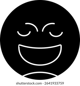 Relieved Face Glyph Vector Icon Design