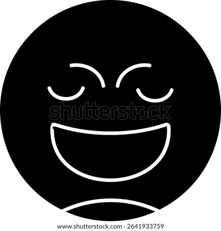 Relieved Face Glyph Vector Icon Design