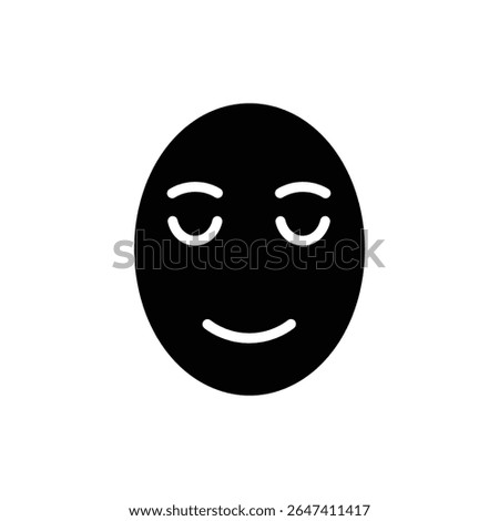 Relieved Face With Small Smile Showing Gentle Happiness Expression