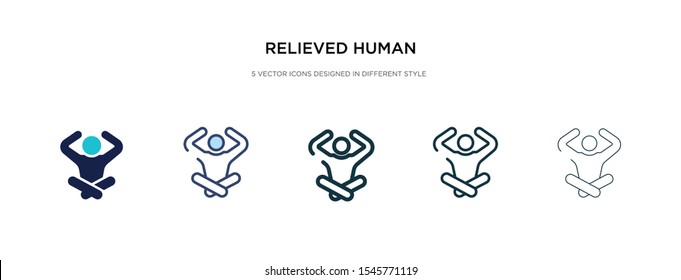 relieved human icon in different style vector illustration. two colored and black relieved human vector icons designed in filled, outline, line and stroke style can be used for web, mobile, ui